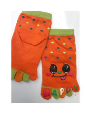 Chaussettes orange smile à 5 Doigts