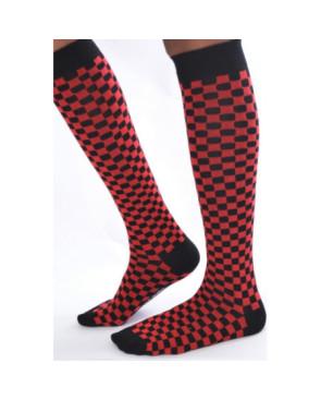  Mi bas rouges et noires à carreaux macahel
