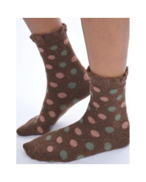 Chaussettes Marron à pois multi non comprimantes