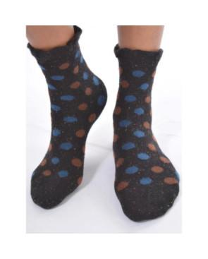 Chaussettes noires chaudes à pois fantaisie