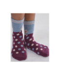 Chaussettes laine angora Pois et Chat