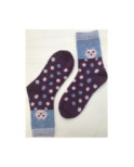 Chaussettes laine angora Pois et Chat
