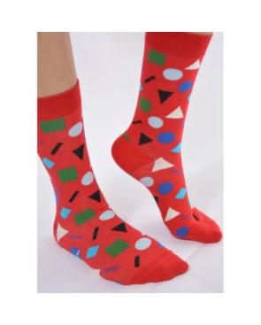 Chaussettes Rouges géométrique cercle psychédélique