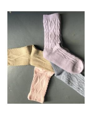 Chaussettes Torsadée coton Pastel