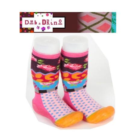 Chaussons Dub et Drino Fleurs et pois