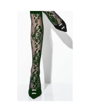 Chaussettes fine en dentelle verte Girardi