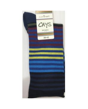  chaussettes multi rayures tendance bleues Cronert