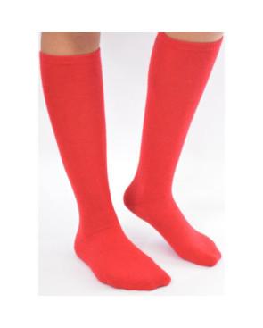 chaussettes hautes laine et cachemire rouges