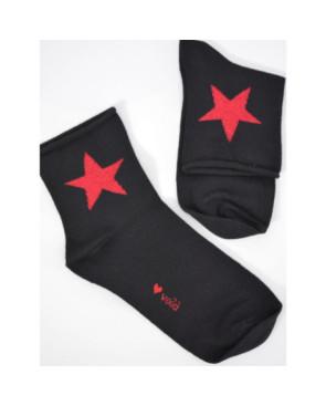 chaussettes tendance à paillettes étoiles rouges