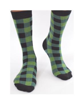 chaussettes vertes a carreaux fantaisie