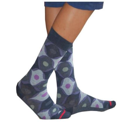 Chaussette lavande flocons de pois