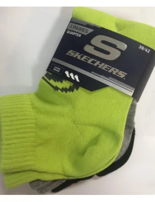 socquettes coton peigné sport sketcher assorties vert