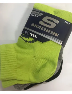 socquettes coton peigné sport sketcher assorties vert