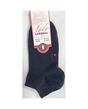 Chaussettes hautes marine à fleurs violette berthe aux grands pieds