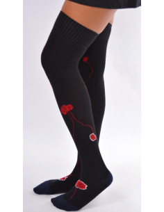 Chaussettes hautes hiver Berthe aux grands pieds coquelicots 2
