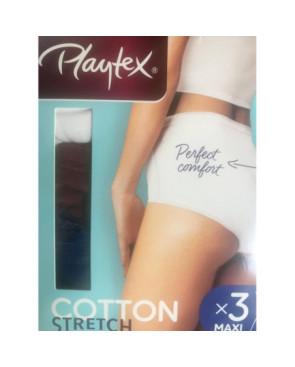 Culottes Maxi Playtex cotton strecht Blanc Bordeaux Bleues