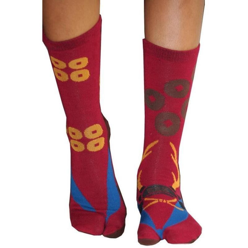 chaussettes japonaises uniforme rouge