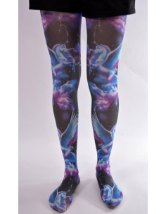 Collant opaque licornes de légendes imprimées