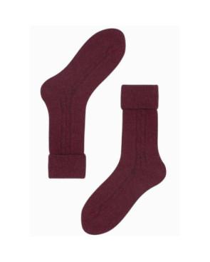 Chaussettes laine et cachemire bordeaux Le Bourget