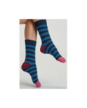 Chaussettes laine et soie rayures fantaisie San Giacomo