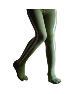  Collant enfant vert Coton Rayures 