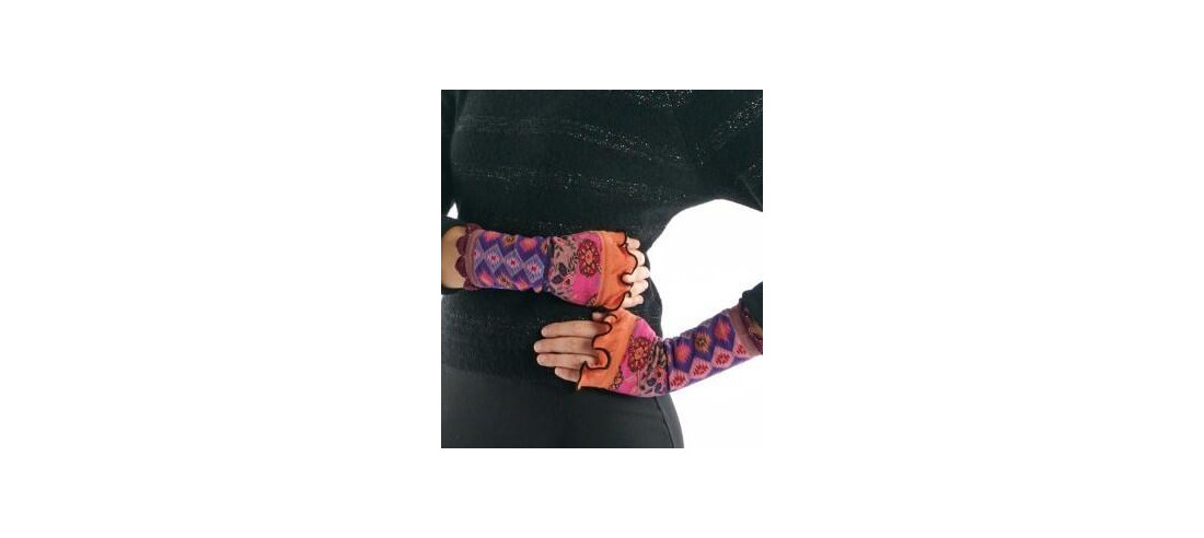 mitaines Coton Dub et Drino Fleuri Fantaisie Nomade