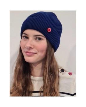  Bonnet Pure laine Berthe aux grands Pieds Royal Mer Berthe modèle