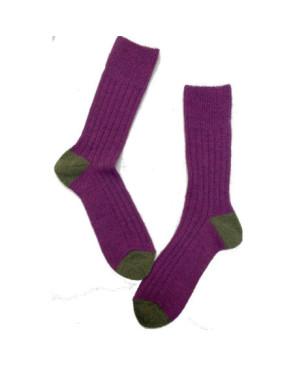 Chaussettes Laine Mohair Cotes Berthe aux grands Pieds  Prune