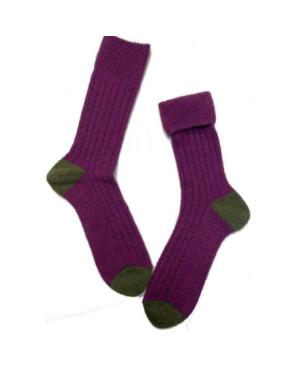  chaussettes non comprimante Berthe aux grands Pieds prune laine mohair