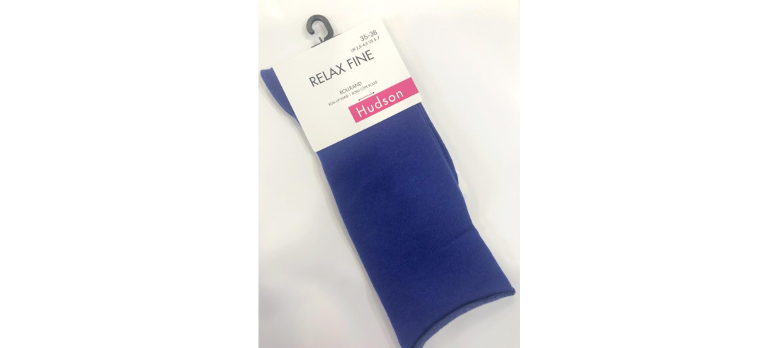 Chaussettes coton velvet Relax fin Hudson bleue