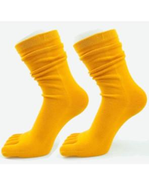 Chaussettes 5 doigts unis jaune