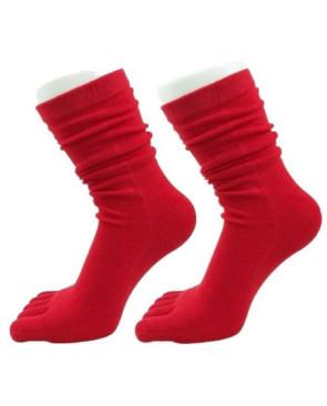 Chaussettes 5 doigts unis rouge