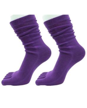 chaussettes 5 doihgts coton uni couleur tendance