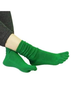 Chaussettes 5 doigts unis vert tendance