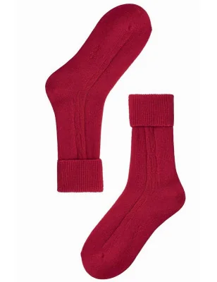 Chaussettes laine et cachemire rouge Le Bourget