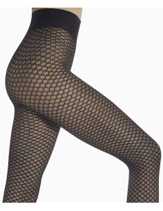 Collant LE Bourget Noir chic nid d'abeille 2