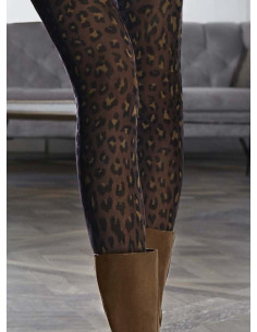 Collant Le Bourget Leopard Brun imprimé 2