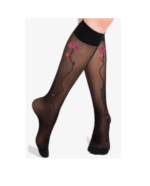 Mi-bas-lycra-noir-fleurs-rose-rouges-Berthe-aux-grands-pieds