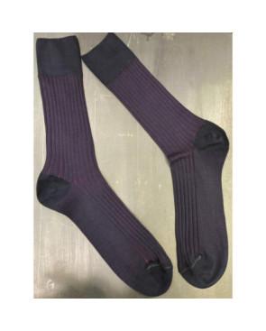  Chaussettes-pur-fil-san-gaicomo-marine-violet-à-plat