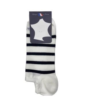 Socquette-invisible-fil-d-ecosse-Perrin-Homme-rayures-mariner-blanc