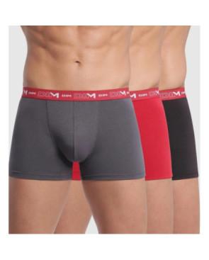 LOT-de-3-boxers-dim-coton-stretch-noir-rouge-antracithe