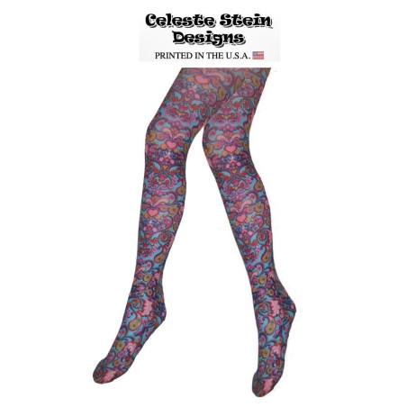 Collant Celeste Stein A coeurs Bleus Psychédéliques