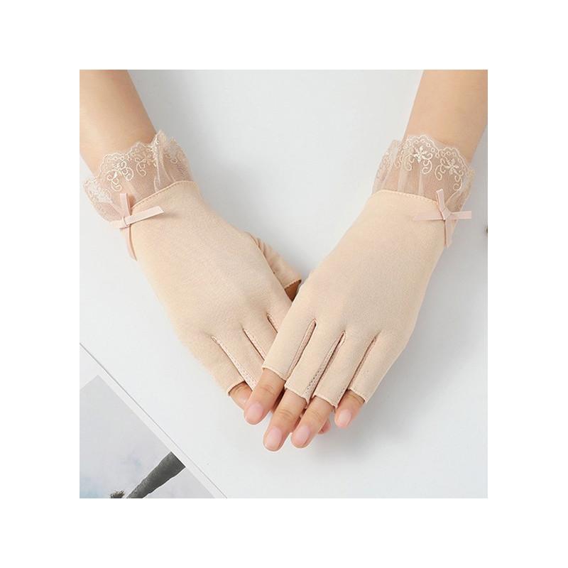 Mitaines dentelle et coton à grip