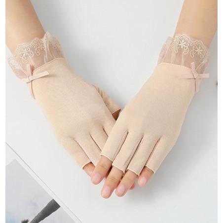 Mitaines dentelle et coton à grip