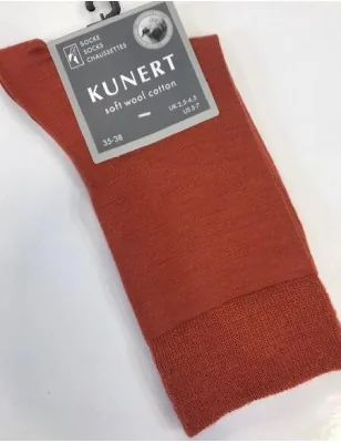 Chaussettes laine et coton kunert orange rouille