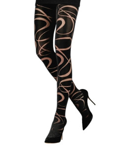 collant opaque Zig Zag Graf Emilio Cavallini noir