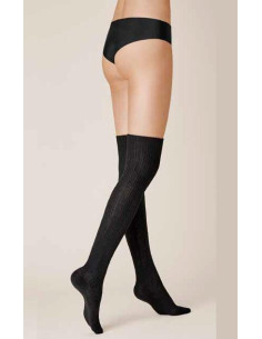 jambières noire en laine cotele Kunert