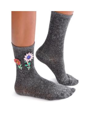 Chaussettes Viscose Lurex Broches Orfèvre Les Petits Caprices