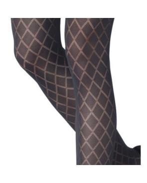  collant-hiver-emilio-cavallini-effet-losange-opaque-noir