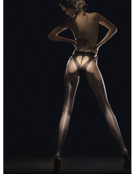 collant sensuel slip en coeur noir fin